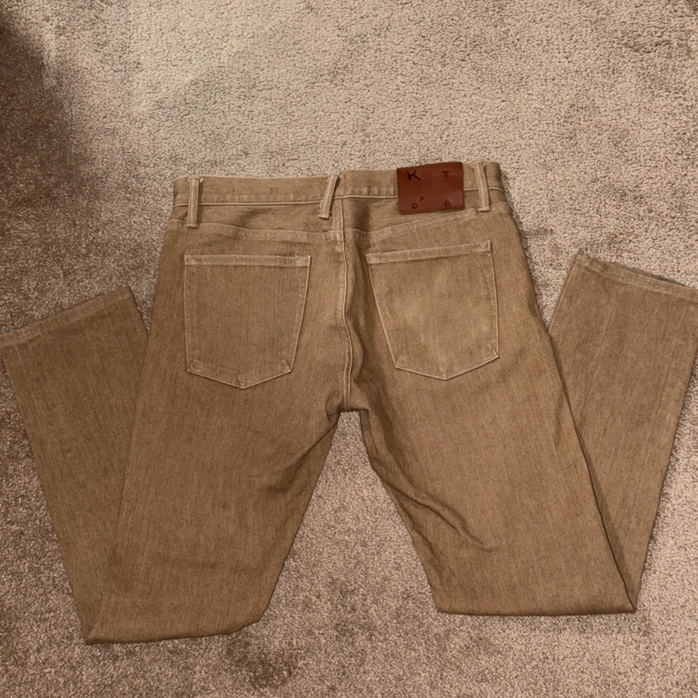 Hiroshi Kato Pen Slim 10.5oz Copper Raw Stretch Selvedge Denim Jeans size 32x30